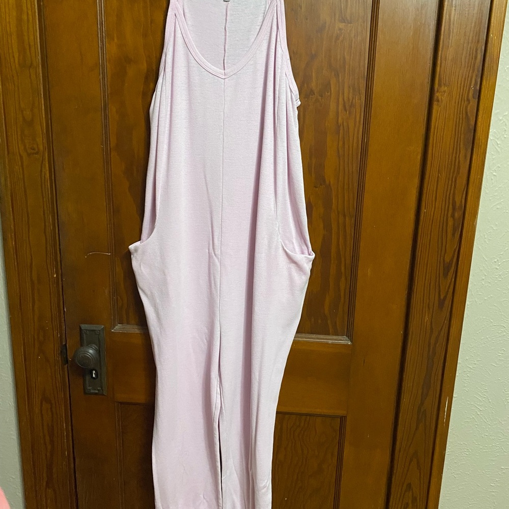 Sincerely Jules Light Pink Ribbed jumpsuit